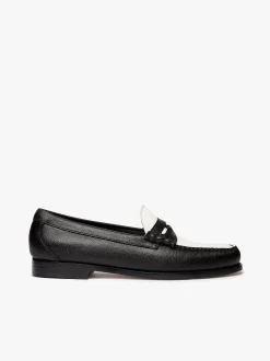 G.H.BASS Weejuns Reigning Champ Larson Penny Loafers Black and white leather