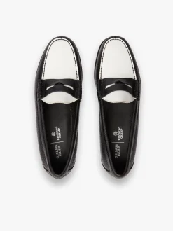 G.H.BASS Weejuns Reigning Champ Larson Penny Loafers Black and white leather
