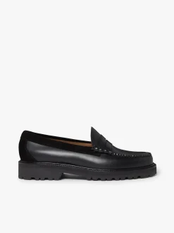 G.H.BASS Weejuns 90's Larson Penny Loafers Black Leather & Suede