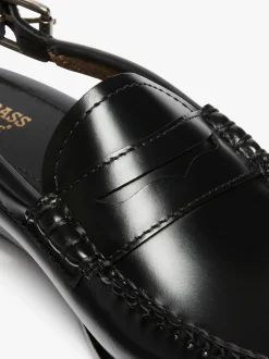 Women G.H.BASS Weejuns Slingback Penny Loafers Leather