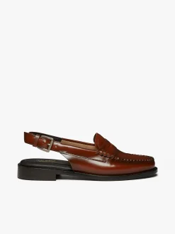 Women G.H.BASS Weejuns Slingback Penny Loafers Leather