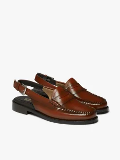 Women G.H.BASS Weejuns Slingback Penny Loafers Leather
