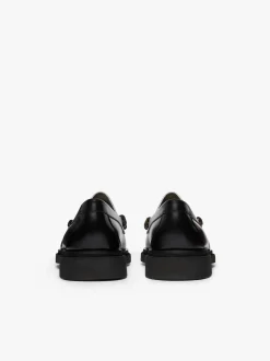 G.H.BASS Weejuns Step Larson Penny Loafers Black & White Leather