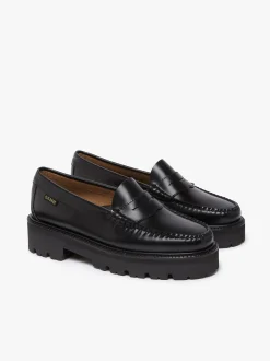 Women G.H.BASS Weejuns Super Lug Penny Loafers Leather