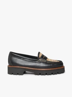 Women G.H.BASS Weejuns Super Lug Whitney Penny Loafers Leather