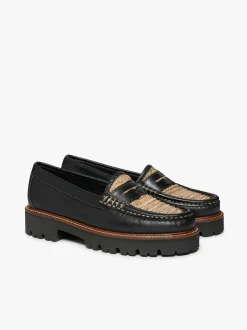 Women G.H.BASS Weejuns Super Lug Whitney Penny Loafers Leather