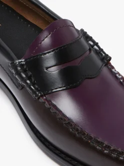 Women G.H.BASS Weejuns Tricolour Penny Loafers Dark Brown, Black & Plum Leather