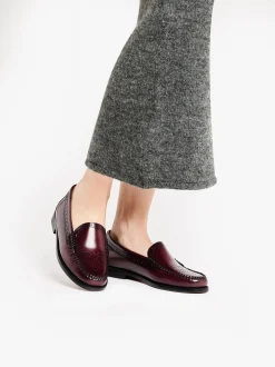 Women G.H.BASS Weejuns Venetian Brogue Loafers Leather