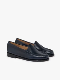 Women G.H.BASS Weejuns Venetian Loafers Navy Leather