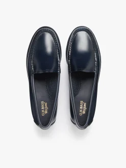 Women G.H.BASS Weejuns Venetian Loafers Navy Leather